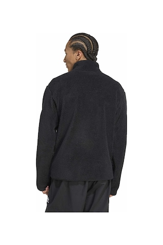 Black Adidas Erkek Günlük Yaşam Polar Sweatshirt Essentials Jkt Jv7676 Siyah