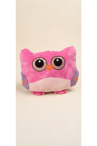 Peluş Baykuş Yastık 40 Cm Pembe