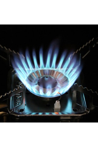 Ranyeek Katlanabilir Mini Gaz Sobası - Çelik Malzeme, 16x16x10cm Genişletilebilir, 530g Hafif, Depolama Çantasıyla Çok Renkli
