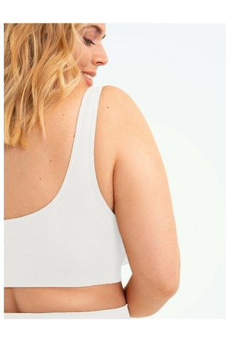 Mistirik Kalın Askılı Toparlayıcı Pedli Büstiyer Korse Beyaz Renk Beyaz