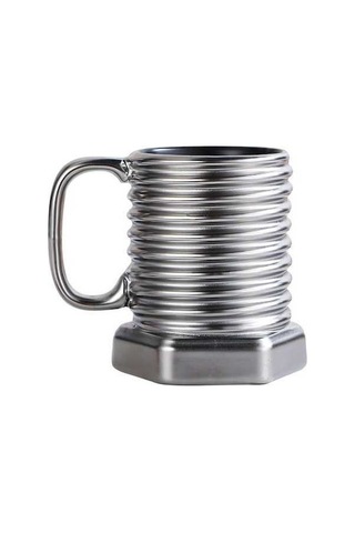 Createtech Altın Roman Seramik Bardak Kupa Vidalı Bardak Yaratıcı Kahve Fincanı Gümüş