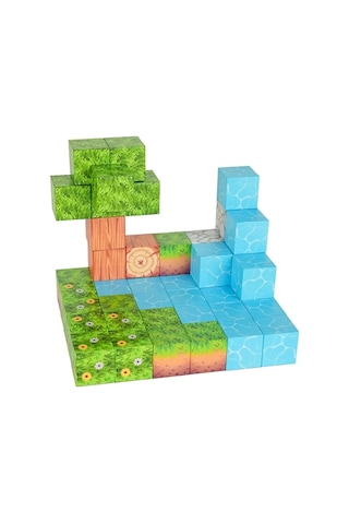 Alpmodel Manyetik Bloklar Minecraft Mıknatıslı 47 Parça Blok Parçalar Minecraft Blok Set