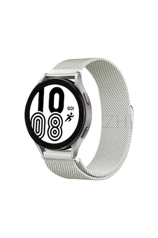 Mey İthalat Samsung Galaxy Watch 4 Metal Mıknatıslı Kordon - Gümüş