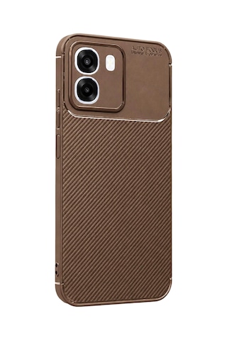 Oppo Oppo A6t 5g Auto Focus Karbon Kapak - Kahverengi Diğer