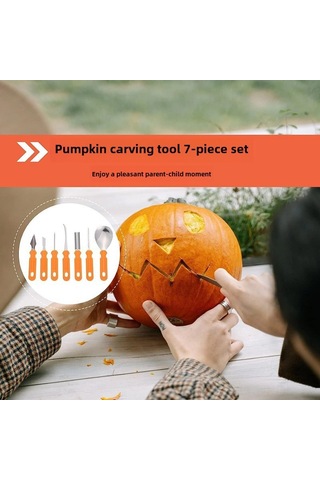 Padalink Pumpkin Ve Meyve Oymak İçin Paslanmaz Çelik Araç Seti - Halloween Dekorasyonu Ve Yemek Sunumu İçin 7 Parça Profesyonel Takım Diğer
