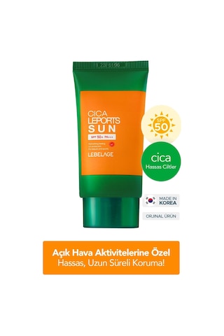 Lebelage Uzun Süre Etkili Koruma Sağlayan Kore Güneş Kremi Cica LEPORTS Sun SPF50+ PA+++ 30ml