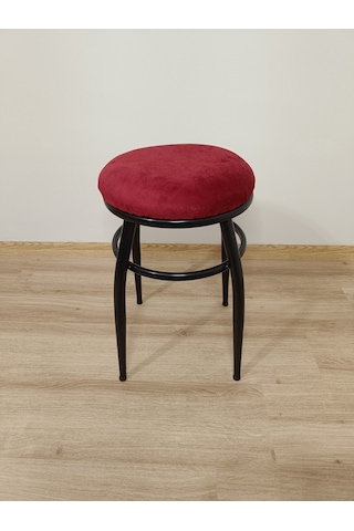 Evko Mobilya Tabure, Bar Taburesi, 2'li Tabure,siyah Ayaklı-kırmı