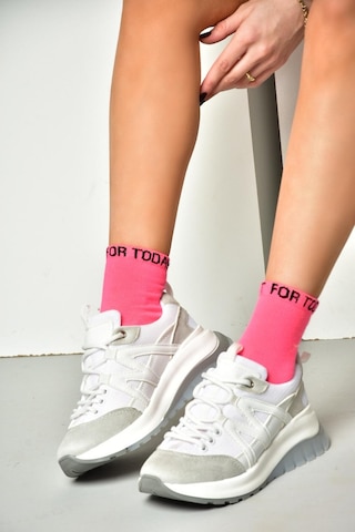 Fox Shoes S973113002 Beyaz Süet Kadın Spor Ayakkabı Sneakers Beyaz