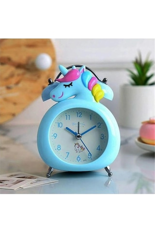 Unicorn Işıklı Alarmlı Masa Saati Çift Çanlı Akar Saniyeli Dekoratif Çalar Saat 001