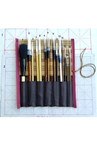 Çini Tahrir, Seramik Boyama, Çini Boyama, Vazo, Sırlama, Resim, Hasır Fırçalık, Brush Yazı-18 Parça