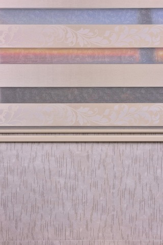 Krem Kendinden Desenli Etek Dilimsiz Ds 954-v1 Zebra Stor Güneşlik Perde