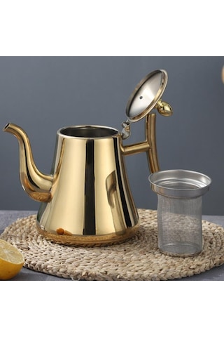 1.5l Kalınlaştırıcı Paslanmaz Çelik Çaydanlık Tencere Su Isıtıcısı Otel Restoran Ev İndüksiyon Pişirme Çiçek Çaydanlığı Kahve Sürahisi ALtın