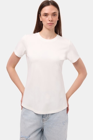 Itsbasic Kadın Beyaz S6-2 Oversize Bisiklet Yaka T-shirt