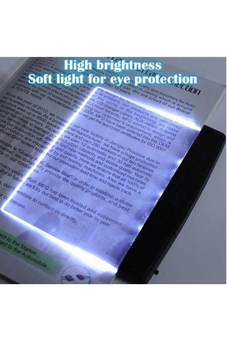 6.7 5.7in Çok Fonksiyonlu Led Düz Panel Gece Görme Okuma Lambası, Geceleri Açık Kitap Sayfası Işığı, Geceleri Yatak Okumak İçin Düz Kitap Işığı Siyah Siyah