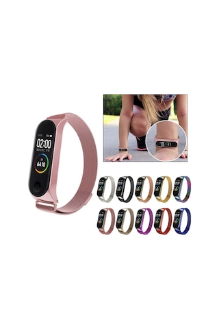 Xiaomi Mi Band 5 Mi Band 6 Tme Metal Hasır Kordon Kayış