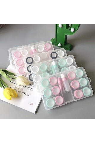 Geeksen 6'li Kontakt Lens Kutusu - Çözüm Şişesi, Pens Ve Emme Çubuğu İle Seyahat Dostu Set