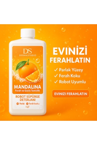 Robot Süpürge Deterjanı Mandalina 1 L Yer Temizleme Solüsyonu Tekli