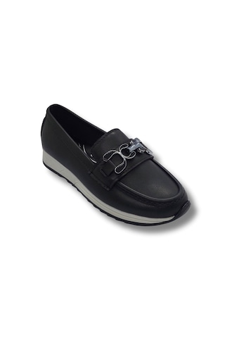 Tarzbu Kadın Siyah Taşlı Tokalı Comfort Loafer Ayakkabı, Rahat Taban, Düz Kadın Babet Ayakkabı Taslıtokalıtarzkl1 1961 Sıyah