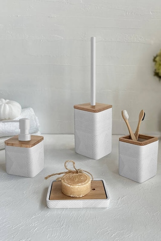 Primanova Madera Diş Fırçalık Beyaz