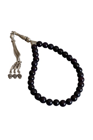 Doğal Mor Akik Taşı Tesbih El Yapımı, 33 Taneli, Özel Kutulu, Ş