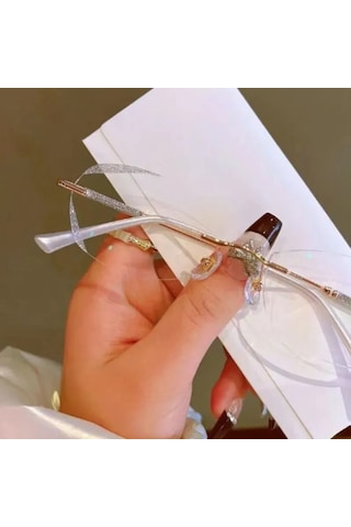 Shineyee Kadınlar İçin Hafif Metal Çerçeveli +300 Derece Gümüş Renk Okuma Gözlüğü