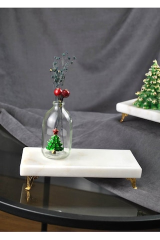 1 Adet Mini Yılbaşı Aksesuarlı Küçük Vazo 9 Cm New Year 100 Ml Yeni Yıl Çam Ağacı Obje Şeffaf