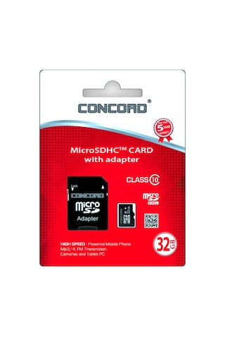 Concord 32Gb Hafıza Kartı Micro Sd Class 10 Adaptörlü C-M32