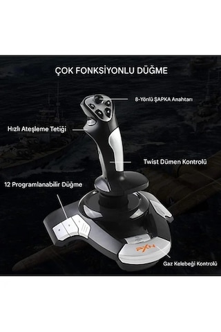 F16 Uçuş Kumanda Kolu - Pc Uçuş Joystick - Flight Stick