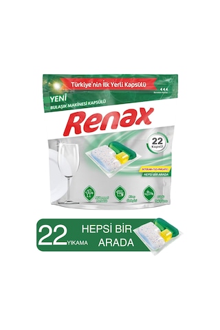 Renax Hepsi Bir Arada Bulaşık Makinesi Deterjanı 22 Tablet