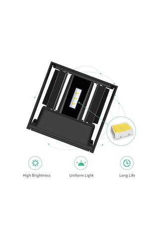 Leezsing "6 Led'li Dış Mekan Duvar Lambası - Ip65 Su Geçirmez, Ayarlanabilir Açı, Hızlı Soğutma" Beyaz