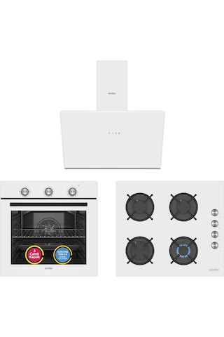 Simfer SB8229 - T3048 - SD8722 Trend Mekanik Beyaz 3'lü Ankastre Set