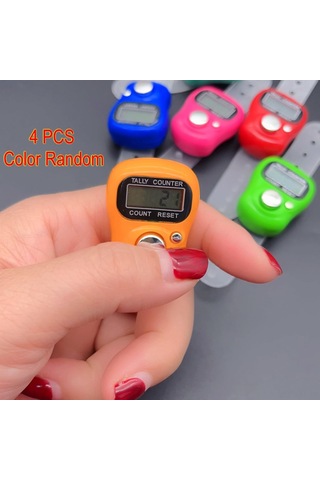 Ximistore9 4'lü Mini Dijital Parmak Sayacı Seti - Lcd Ekranlı, Sıfırlama Tuşlu, 5 Basamaklı, Çeşitli Renkler Yeşil-mavi-turuncu-pembe Diğer