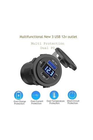 Mellifera Bir Usb Type-a Ve Bir Usb Type-c Şarj Cihazı Kapaklı-on/off Anahtarlı-mavi Işıklı 07223273 Mellifera Bir Usb Type-a Ve Bir Usb Type-c Şarj Cihazı Kapaklı-on/off Anahtarlı-mavi Işıklı 07223273