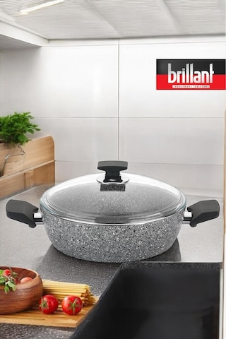 Brillant Lüks Granit 26 Cm Pilav Karnıyarık Tenceresi Yanmaz Yapışmaz Tencere