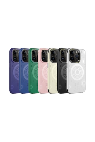 Zore Apple iPhone 14 Pro Max Uyumlu Omsy Wireless Şarj Özellikli Desenli Hot Kılıf-derin Mor