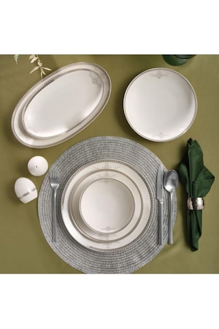 Güral Porselen Camelia 54 Parça 12 Kişilik Yemek Takımı - 65781 Bej