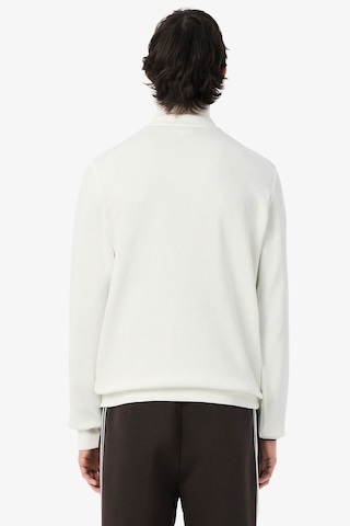 Lacoste Men's Classic Fit Neck Zip Sweatshirt Yarım Fermuarlı Yüksek Yaka Pamuklu Sweatshirt Beyaz