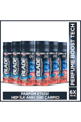 Blade Artificial Intelligence Erkek Sprey Deodorant 6 x 150 ML