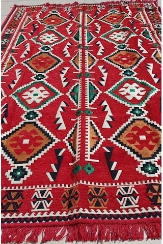 Coton Şark Köşesi Antep Anadolu Desenli Kırmızı Kilim 200 x 300 CM
