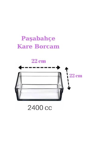 59304 Borcam Premium Kare Fırın Tepsisi 2400cc - 2 Adet Fma99929 Şeffaf