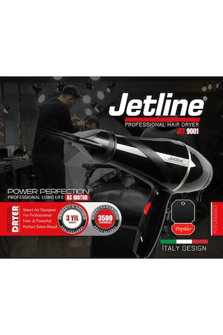 Jetline Jet-9001 Turbo 3500 Profesyonel Fön Makinesi + Vigo Başlık