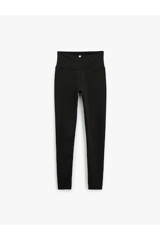 Koton Yüksek Bel Dikiş Detaylı Slim Fit Spor Tayt Siyah 6wak40052nk SiYAH
