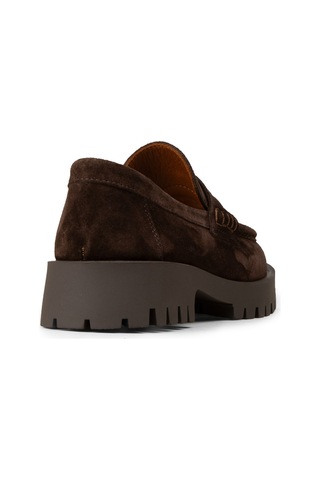 Deery Kadın Hakiki Süet Kahverengi Püsküllü Loafer - 02035zkhvc01 Kahverengi