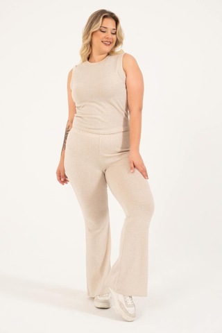 Myline Basic Kolsuz Triko Top-bej Bej