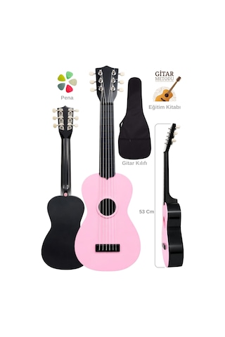 Yankı Cg-16p Oyuncak Gitar Seti 3-11 Yaş Çocuk Gitarı 53cm 6 Telli Eğitim Kitabı, Kılıf Ve Pena Hediyeli - 86973644251