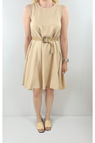 Modaonna Kalın Askılı Keten Elbise