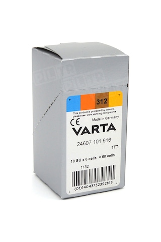 Varta 312 Numara İşitme Cihaz Pili 6 x 10 Adet