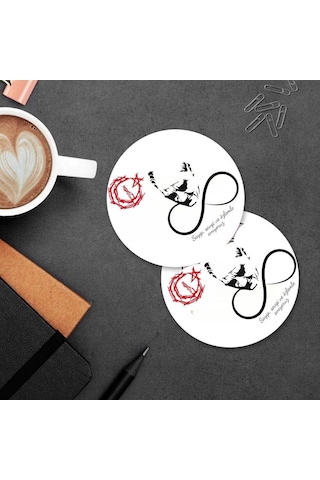 Atatürk Tasarımlı Mdf İkili Bardak Altlığı