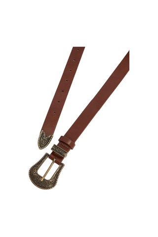 Tudors Kadın Antik Altın Renk Tokalı 110cm Taba Kadın Kemer -51480