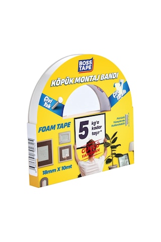 5 Kg Çift Taraflı Köpük Aksesuar Montaj Bandı 18 MMx10m